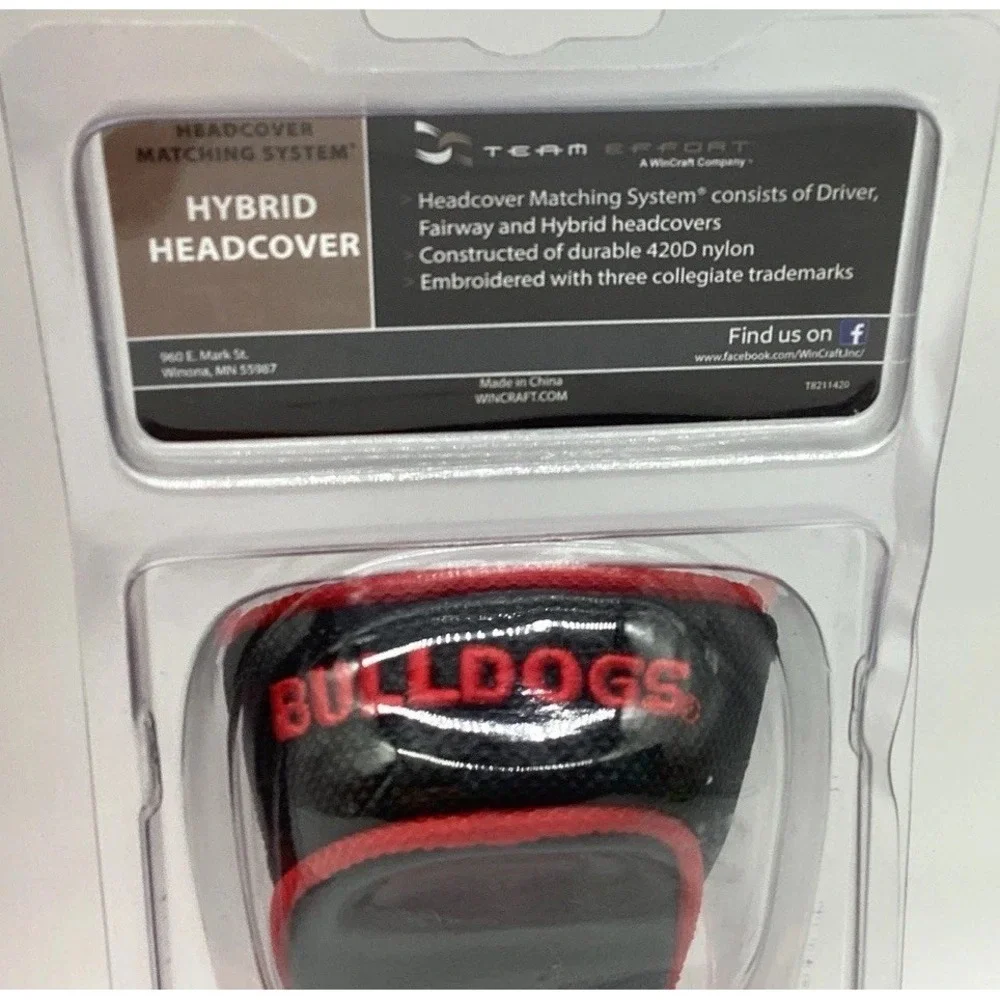 Team Effort NCAA 2-Piece Driver Headcover Hybrid Headcover Georgia Bulldogs